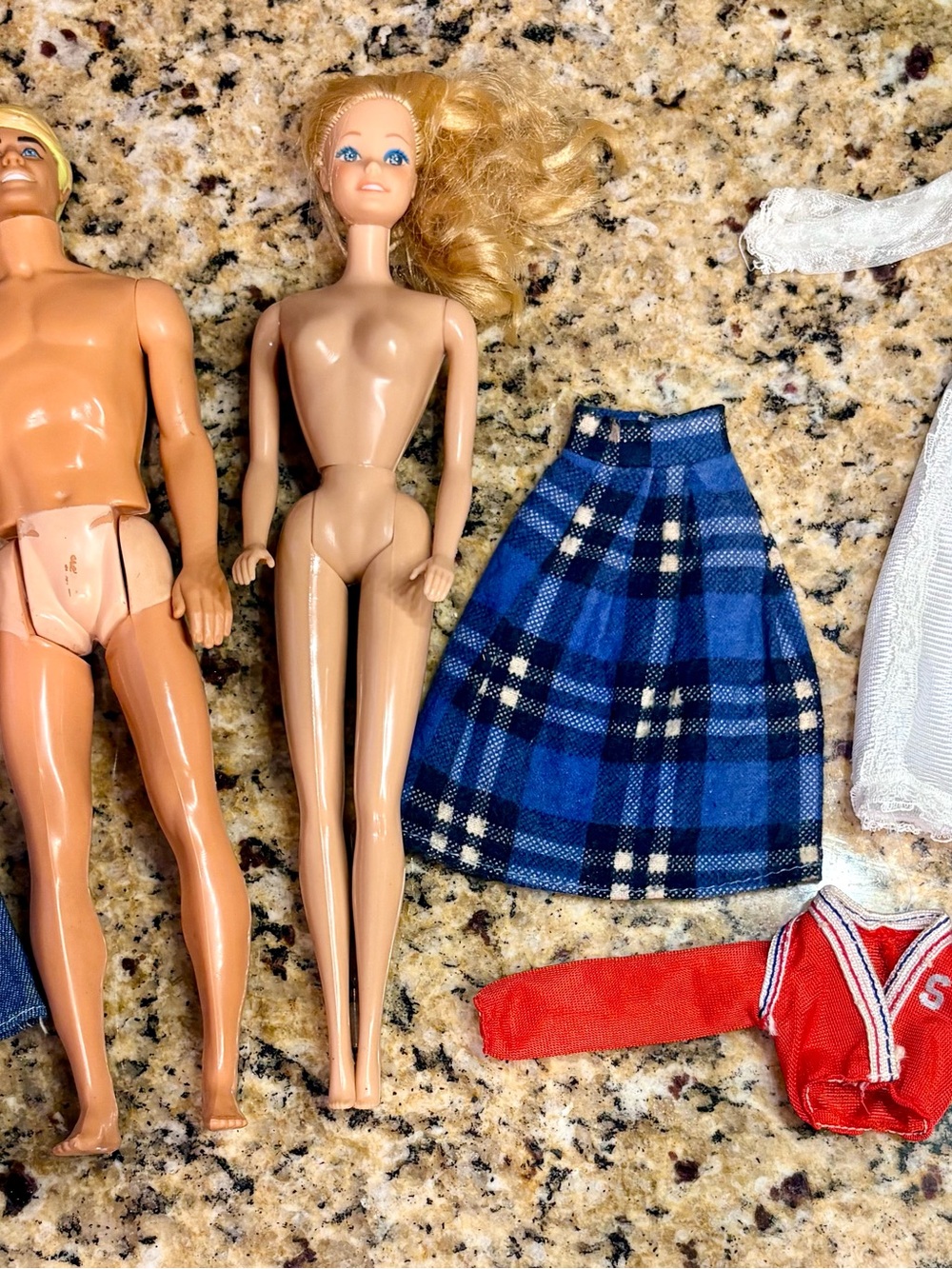 Vintage Barbie and Malibu Ken with Clothes